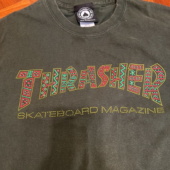 Thrasher Skateboard Shirt Size Small Green - Picture 2 of 4